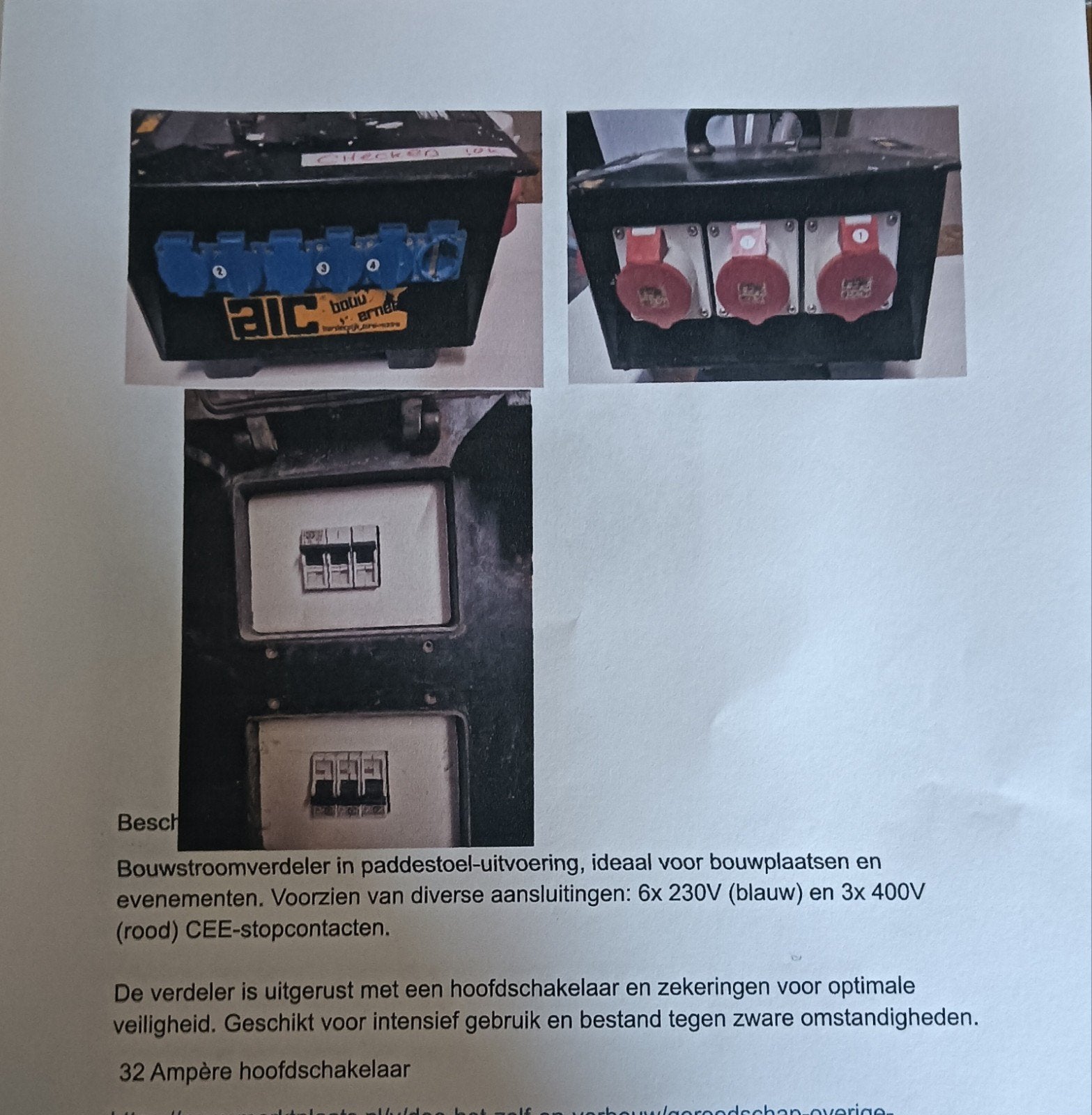 bouwstroom verdeler in paddestoel uitvoering, Doe-het-zelf en Verbouw, Ophalen of Verzenden, Gebruikt, Overige typen