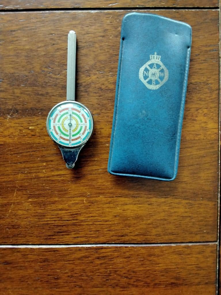 Vintage Kaartmeter met Hoesje - Antiek Meetinstrument, Ophalen, Gebruikt