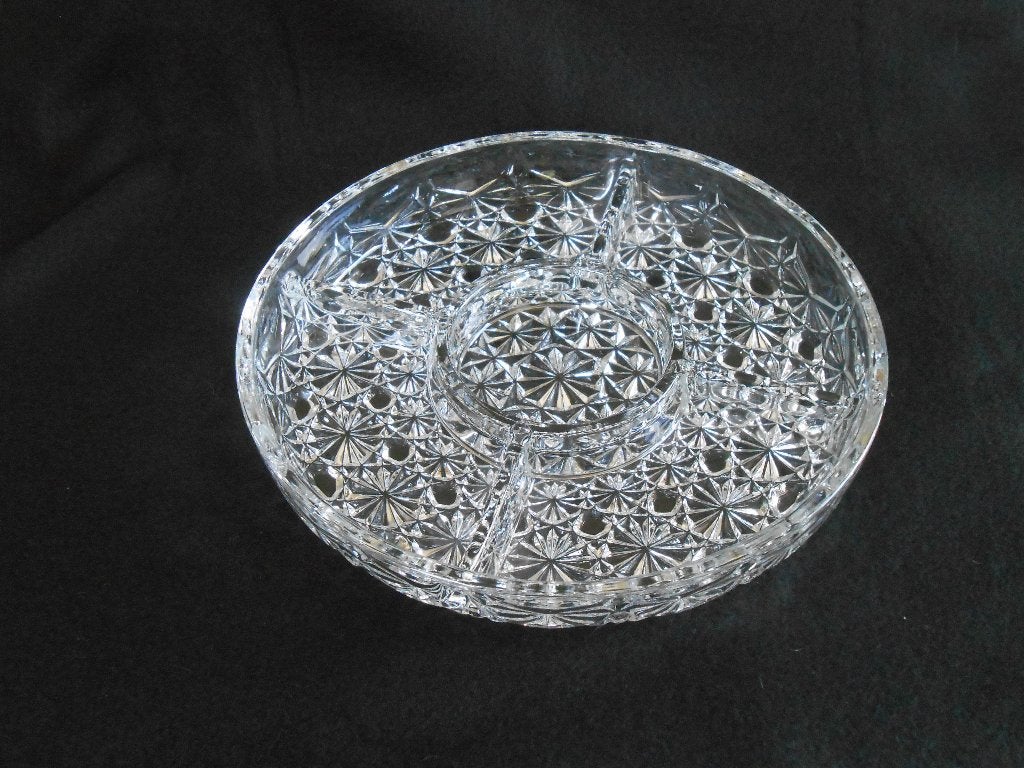 Serveerschaal kristal, vijf-vaks, Overige typen, Ophalen, Zo goed als nieuw, Glas