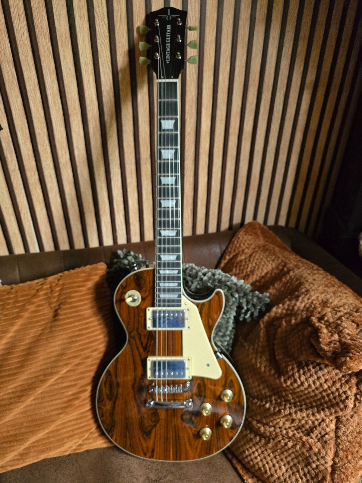 Lintage gitaar -Les Paul Stijl,LPT-106-NT (Brown Top), Ophalen, Nieuw, Solid body, Overige merken