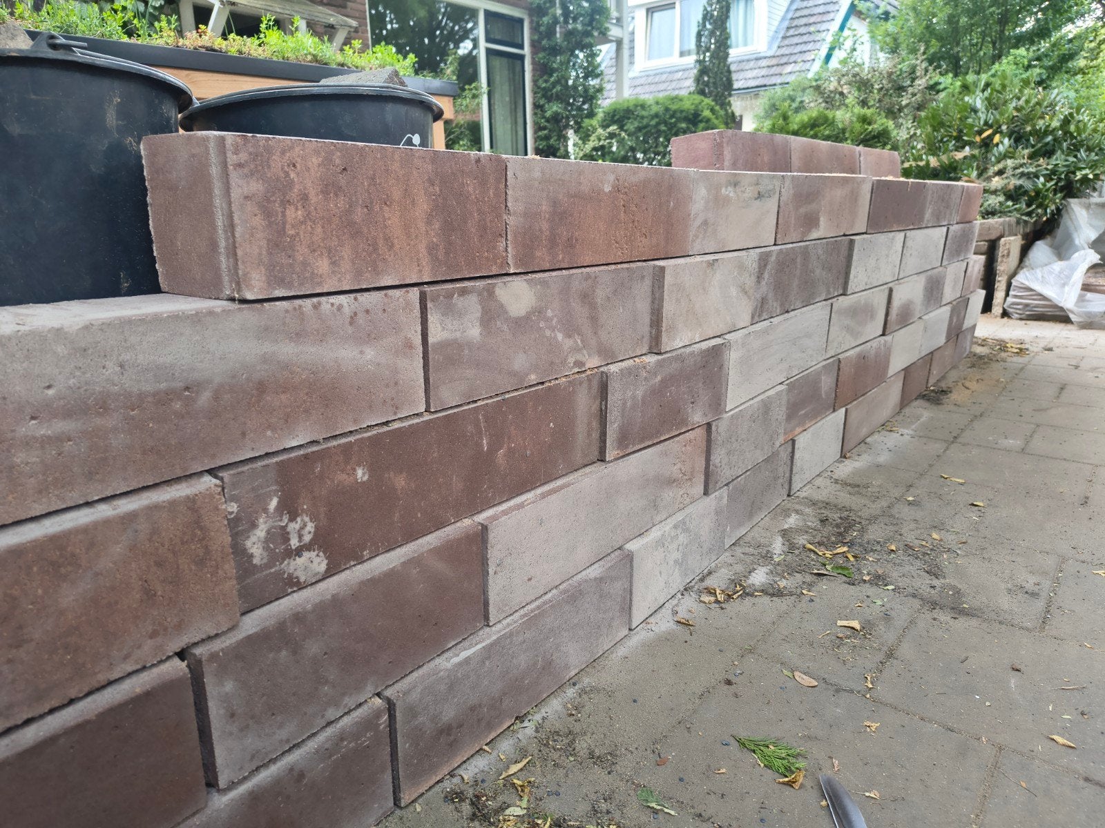 Betonnen stapelblokken voor tuin of muur, Doe-het-zelf en Verbouw, Metselstenen, Ophalen, Gebruikt