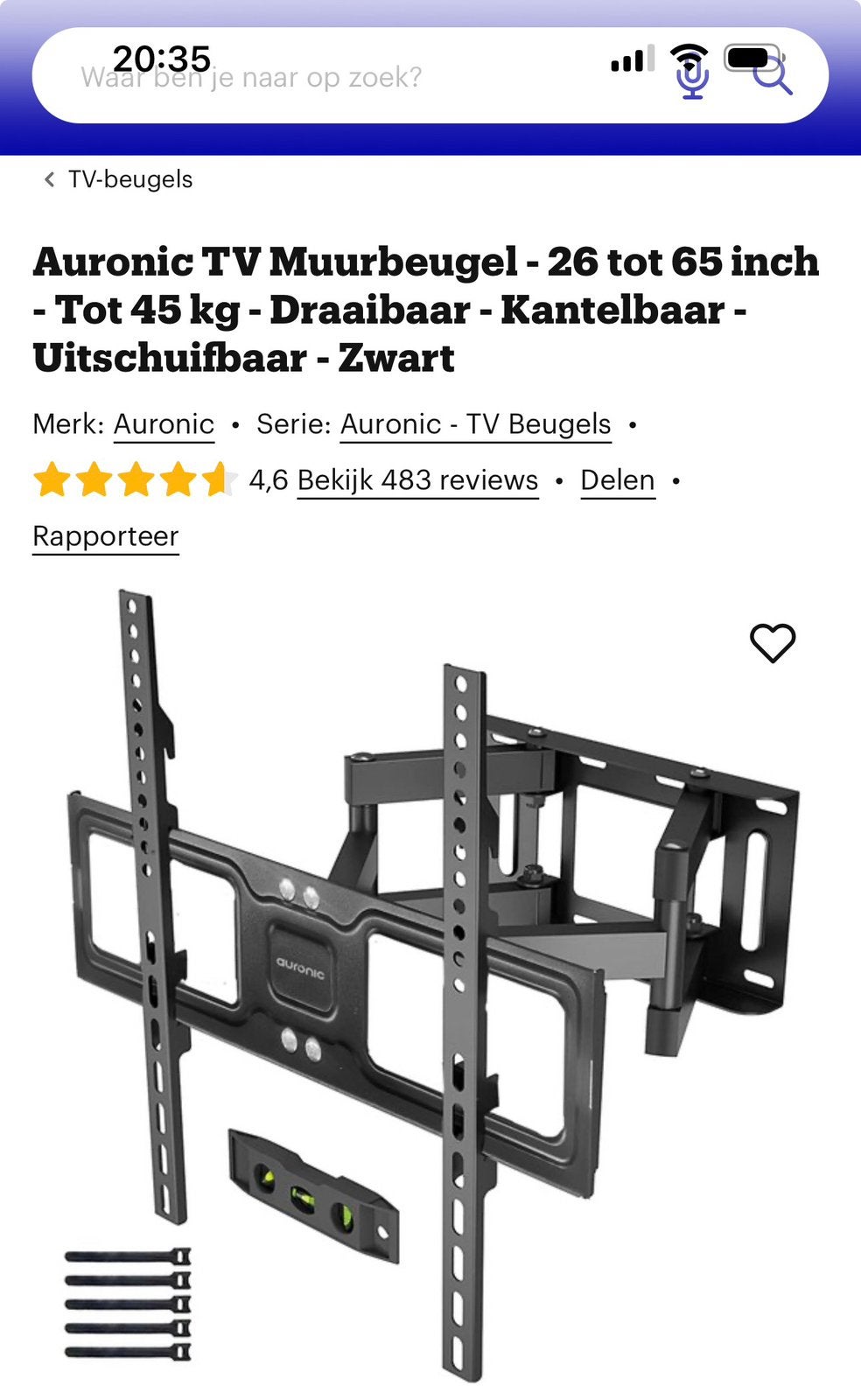 NIEUW IN DOOS! Autonic tv-muurbeugel, Ophalen of Verzenden, Nieuw