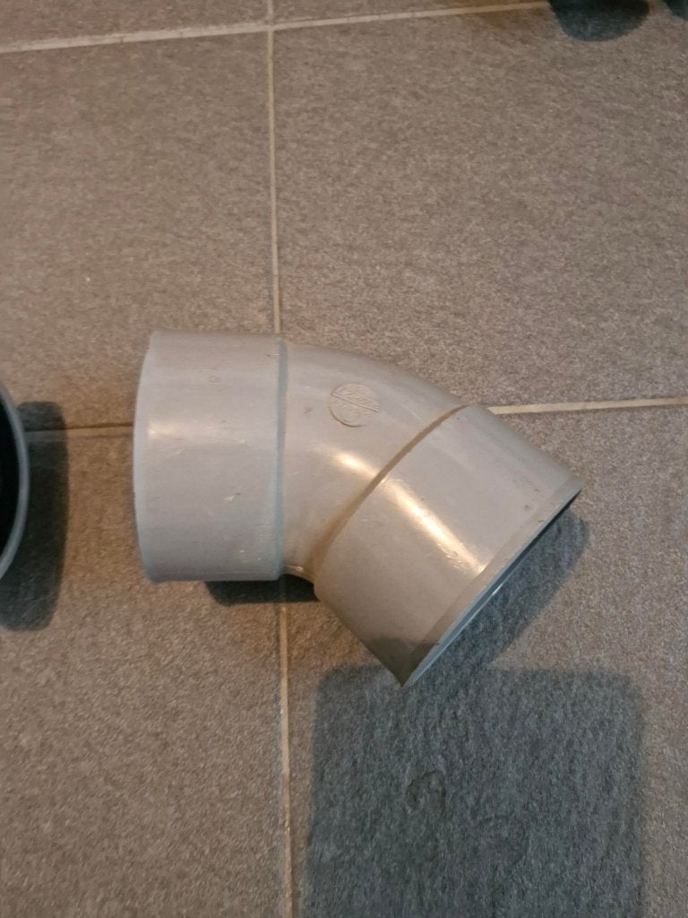 PVC Bocht 45gr, Ø 125mm mof/mof - lijm., Bochten, Pvc, Nieuw, Ophalen of Verzenden