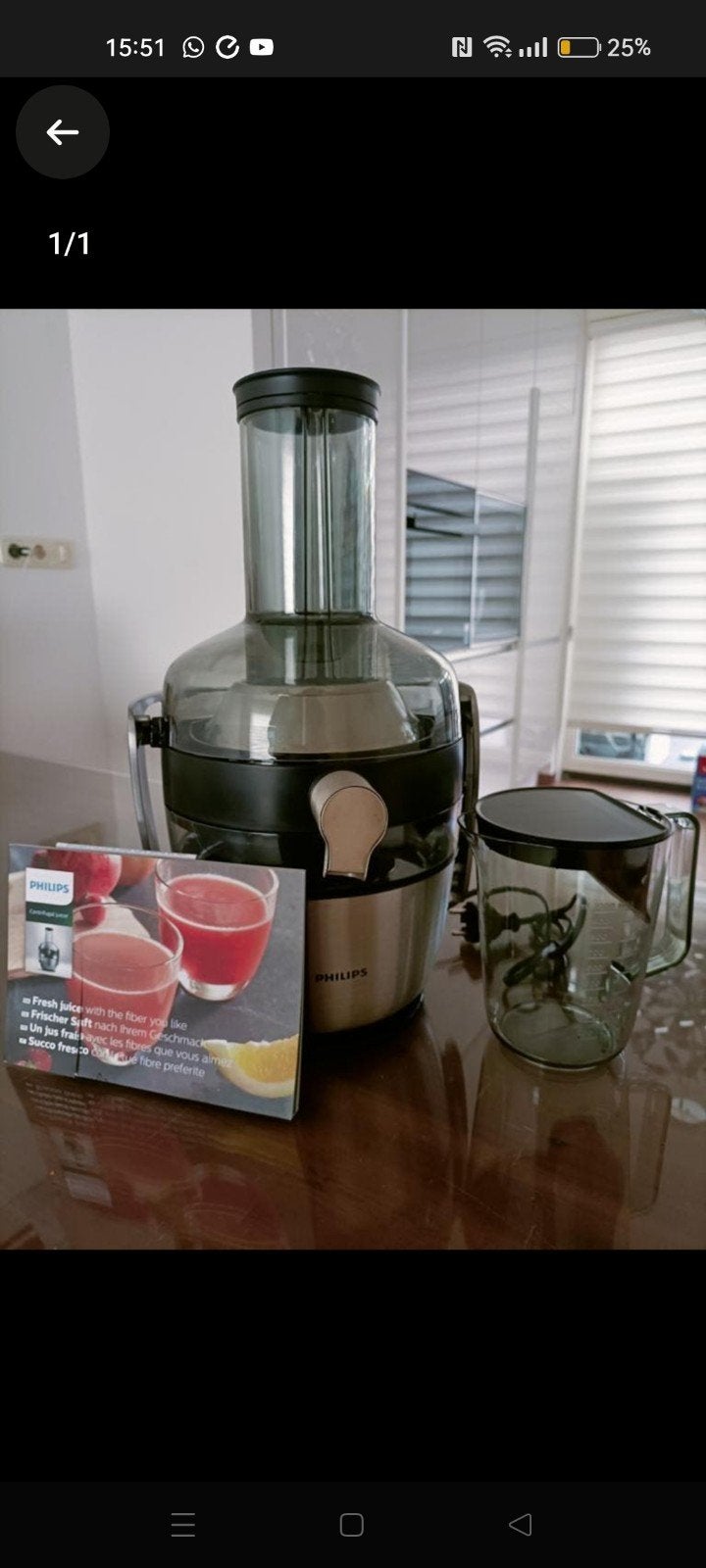 Philips Sapcentrifuge -Prijs is 70 euro. Nooit gebruikt!!, Witgoed en Apparatuur, Juicers, Ophalen of Verzenden, Zo goed als nieuw
