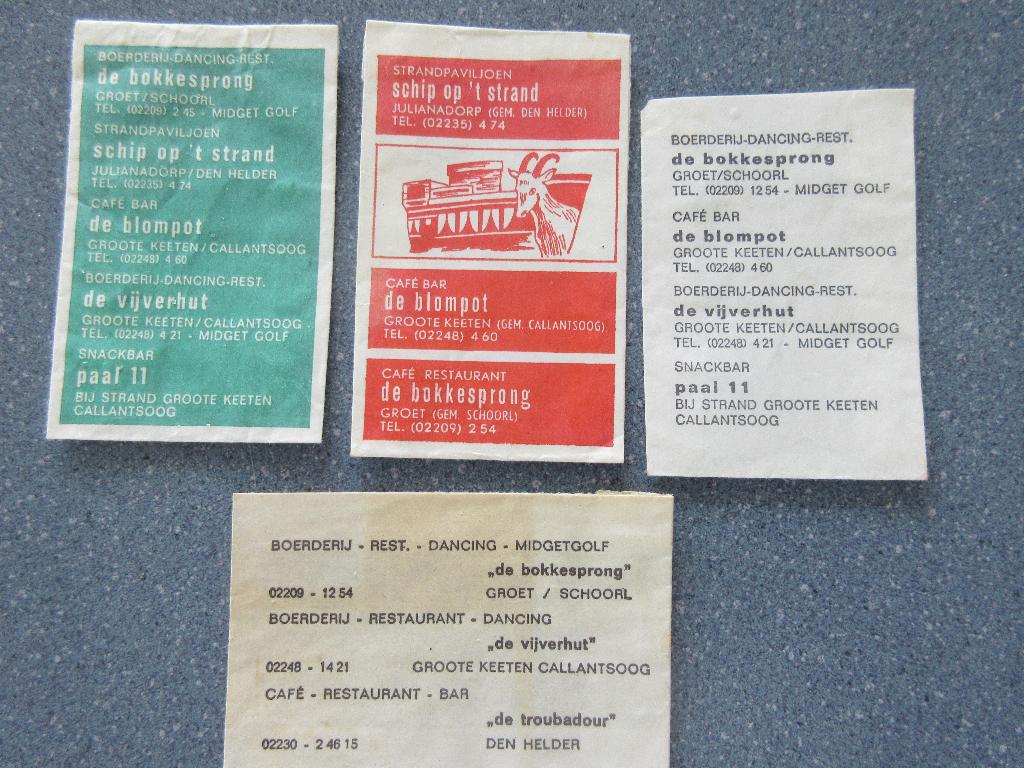 4 x Groet/Schoorl e.a., café-rest. De Bokkesprong, Verzenden, Nederland