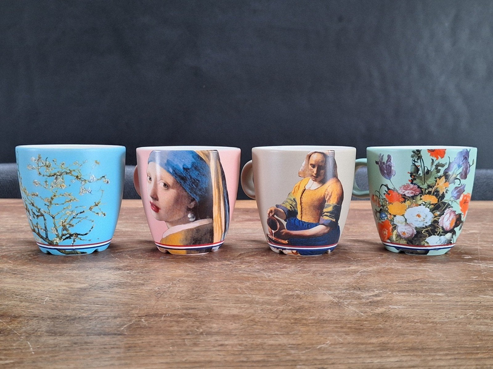 4st DE Douwe Egberts koffiekoppen oude meesters schilderijen, Ophalen of Verzenden