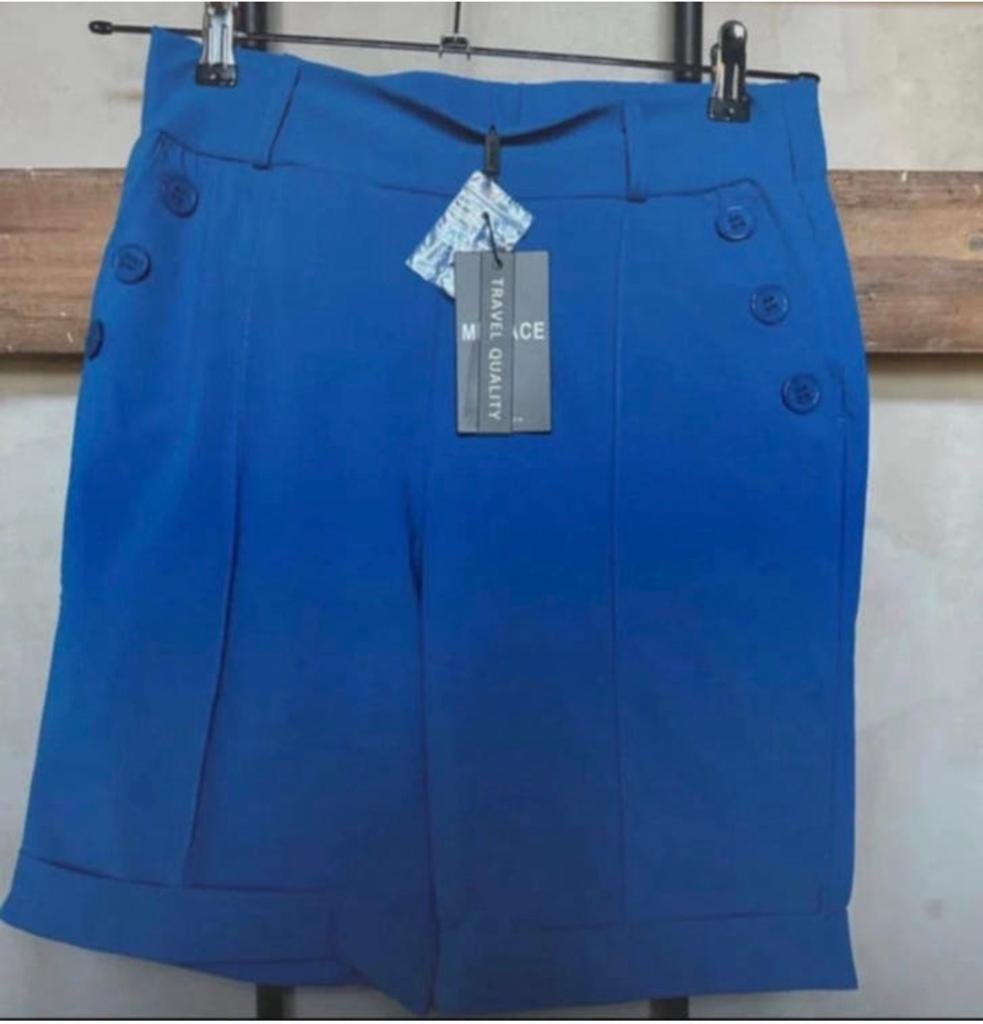 Mi Piace Travelstof bermuda Maat: XS , S of M : Royal Blue, Kleding | Dames, Broeken en Pantalons, Maat 38/40 (M), Kort, Blauw