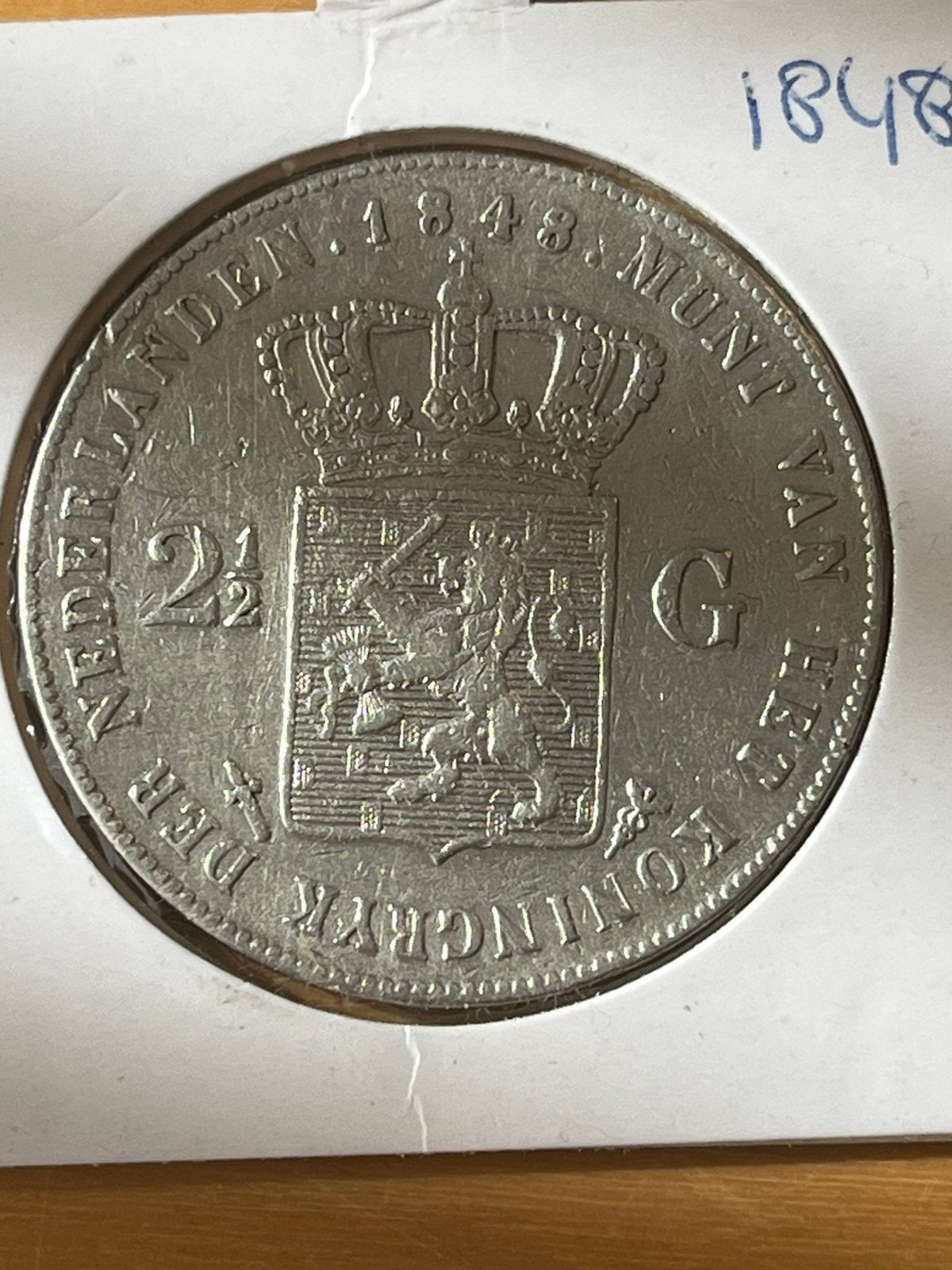 2  1/2 Gulden Willem 2    1848, Ophalen of Verzenden, Koning Willem II, 2½ gulden, Zilver