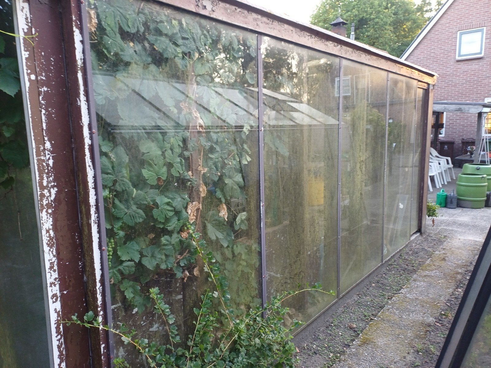Ruiten in aluminium kader, 105x210cm, gebruikt, Gevelraam of Ruit, Gebruikt, 80 tot 120 cm, 160 cm of meer