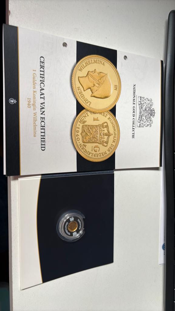 Nationale goud collectie  1 gulden koningin wilhelmina, Postzegels en Munten, Munten | Nederland, Ophalen of Verzenden, Koningin Wilhelmina