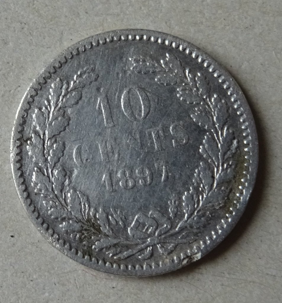 10 cent wilhelmina 1897, Zilver, Ophalen of Verzenden, 10 cent, Koningin Wilhelmina