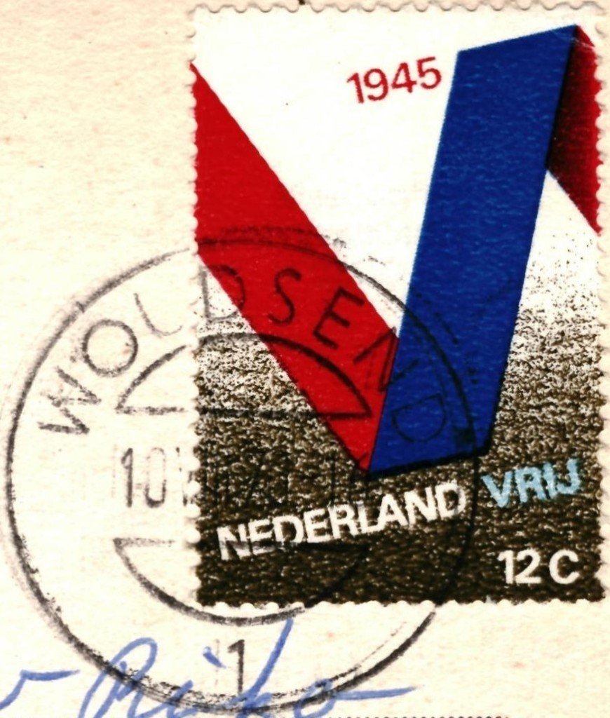 42056 Woudsend 1970 Friesland gelopen mooie zegel Bevrijding, Verzamelen, Ophalen of Verzenden, 1960 tot 1980, Gelopen, Friesland