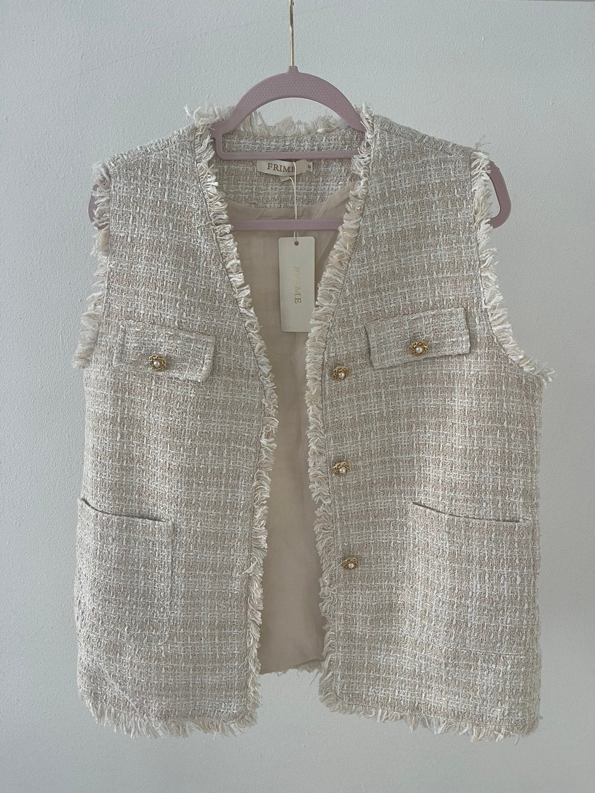 Crème kleurige gilet blazer, Kleding | Dames, Beige, Nieuw, Jasje, Ophalen
