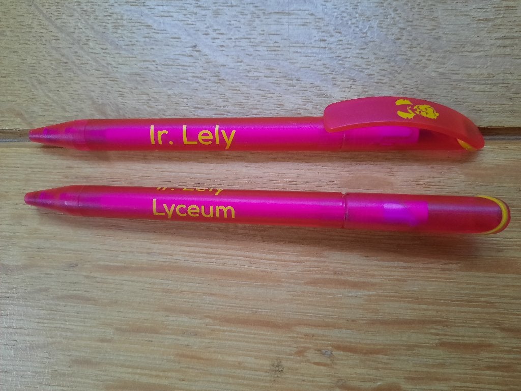 Ir. Lely Lyceum pennen - 2 stuks - roze geel, Ophalen of Verzenden, Nieuw