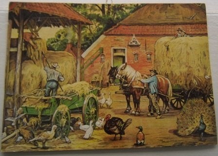 Grote kaart; de laatste hooivracht van uitgeverij Stulp, Ophalen of Verzenden, 1980 tot heden, Gelopen, Ambachten of Beroep