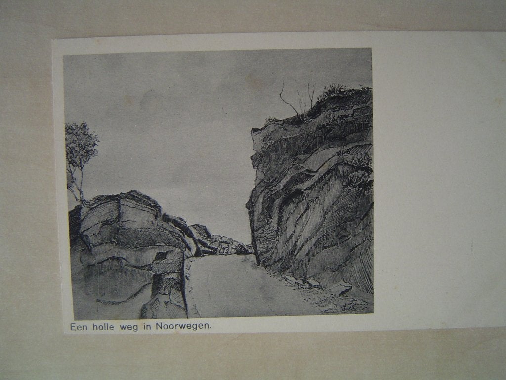 ansichtkaart Wilhelmina - Een holle weg in Noorwegen, Verzamelen, Verzenden, 1920 tot 1940, Ongelopen, Overige thema's