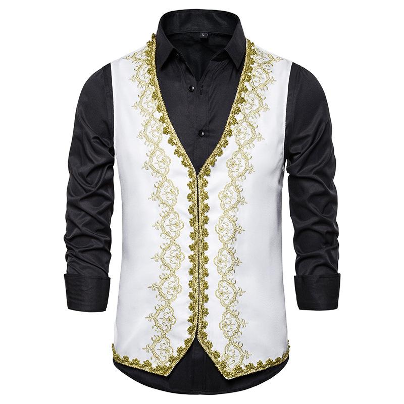 Wit barok heren gilet giletje oosters klassiek, Kleding | Heren, Verzenden, Nieuw, Overige maten, Kleding