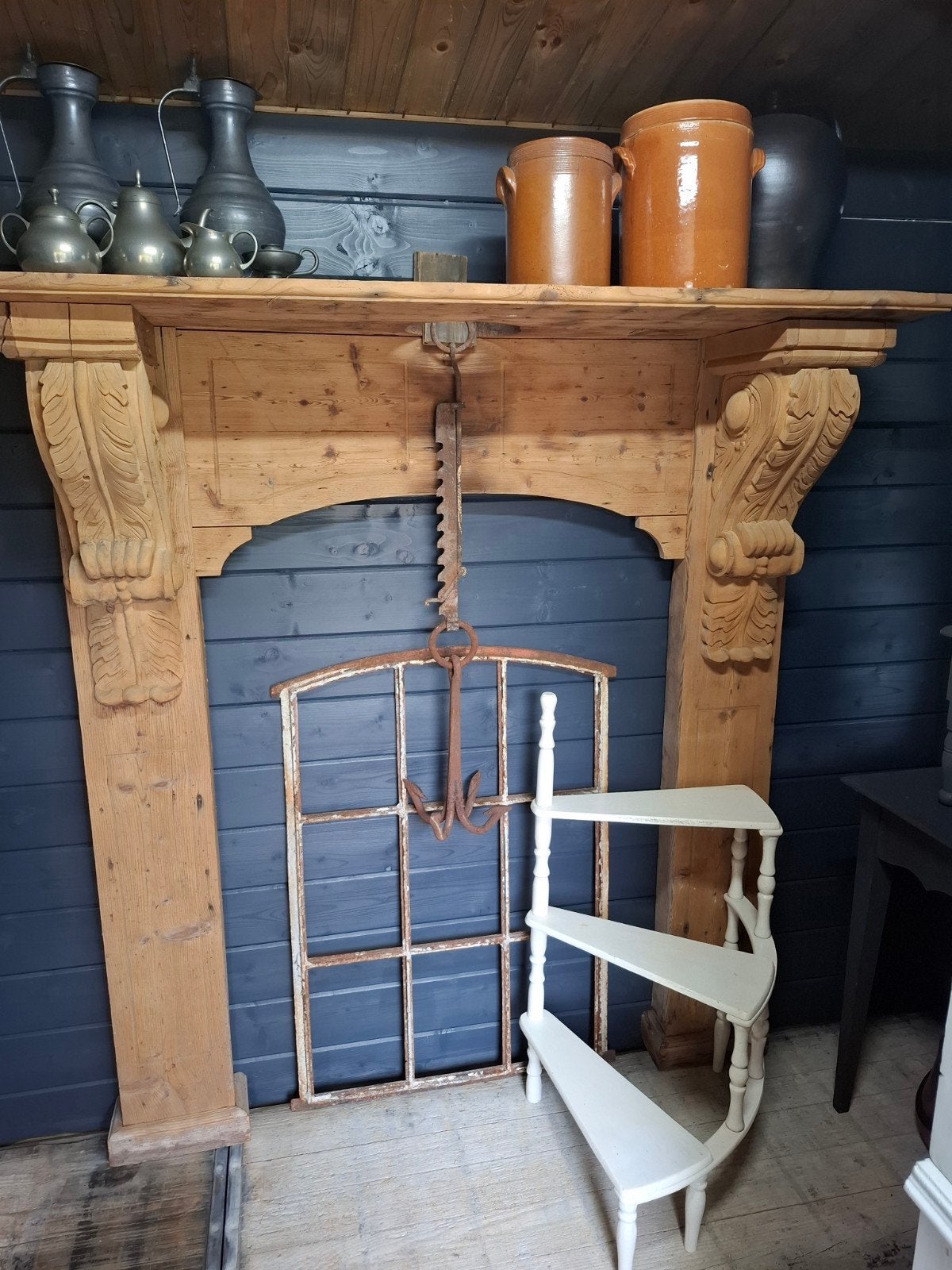 Grote houten schouw, Ophalen, Gebruikt, Vrijstaande haard, Houthaard