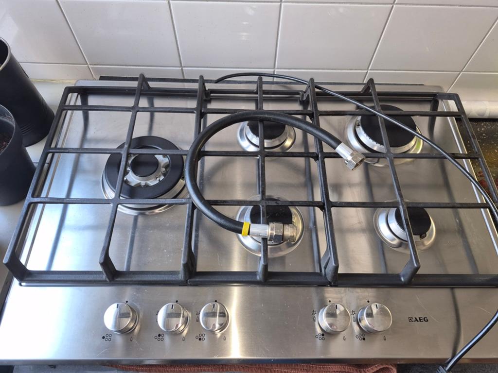 AEG Inbouw Gasfornuis met 5 Kookzones, Witgoed en Apparatuur, Minder dan 85 cm, Inbouw, Gas, 4 kookzones
