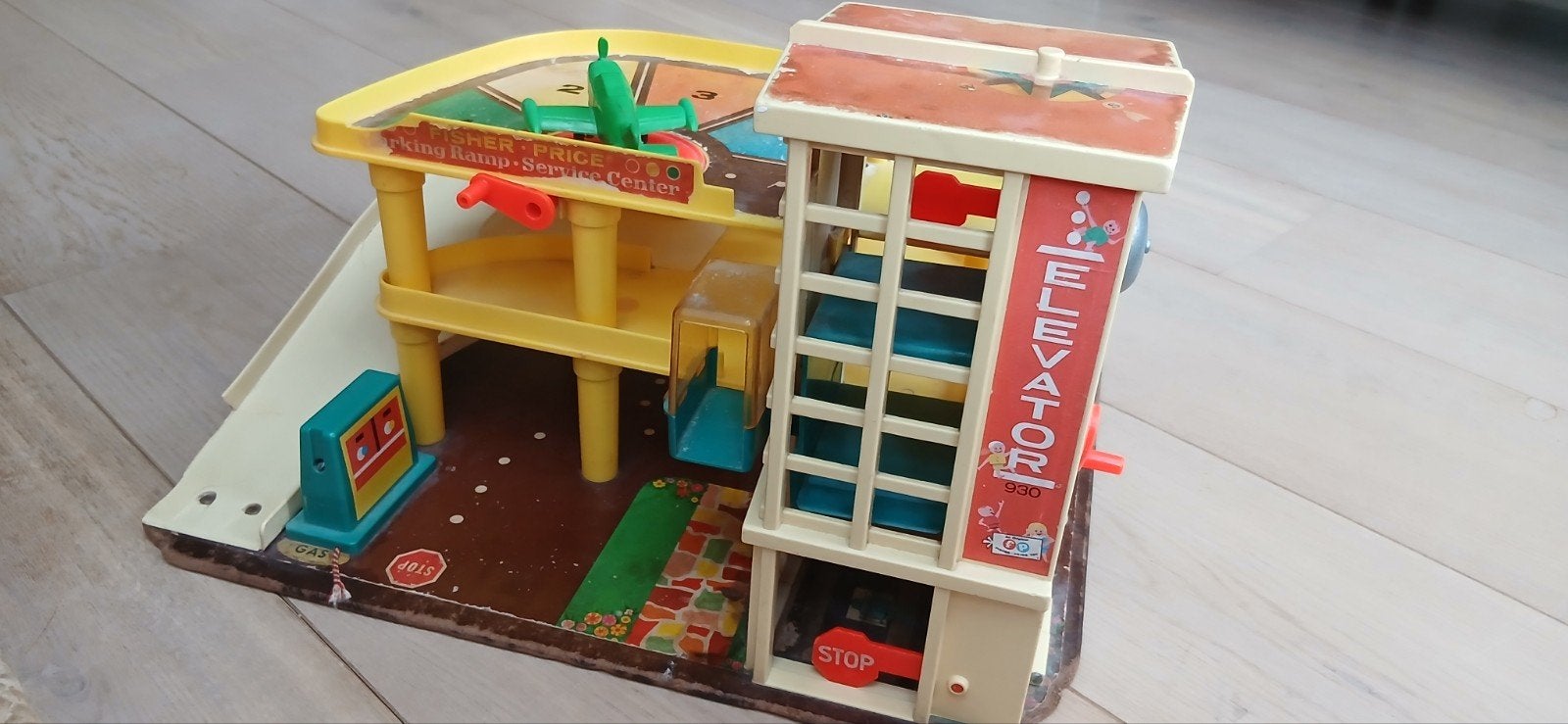 Vintage Fisher-Price Parkeergarage met Lift en Vliegtuig, Ophalen, Gebruikt, Speelset