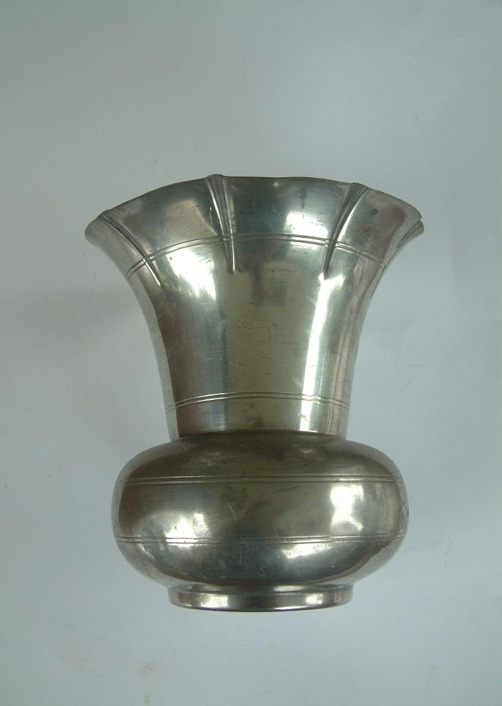 antiek tin tinnen art deco vaas Depoorter, Ophalen of Verzenden