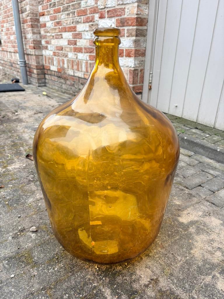Grote Mica vaas okergeel, Ophalen, Zo goed als nieuw, 50 tot 75 cm