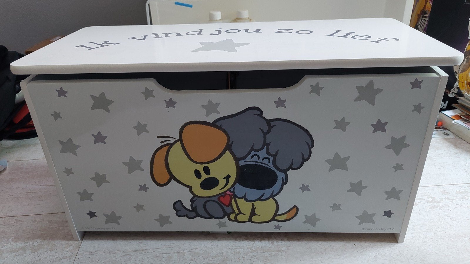 Woezel en Pip Houten speelgoedkist opberg kist wit, Huis en Inrichting, Woonaccessoires | Kisten, Ophalen, Zo goed als nieuw, Overige houtsoorten