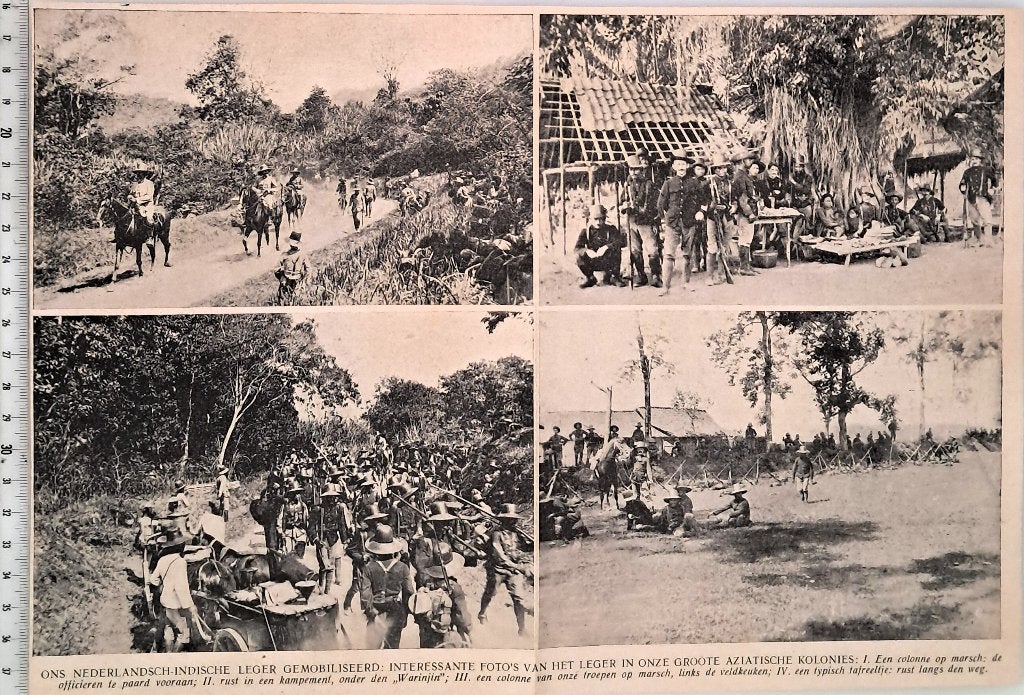 Leger Indië 1915; fotopagina betreffende de mobilisatie, Verzamelen, Verzenden, Voor 1940, Gebruikt, Overige onderwerpen
