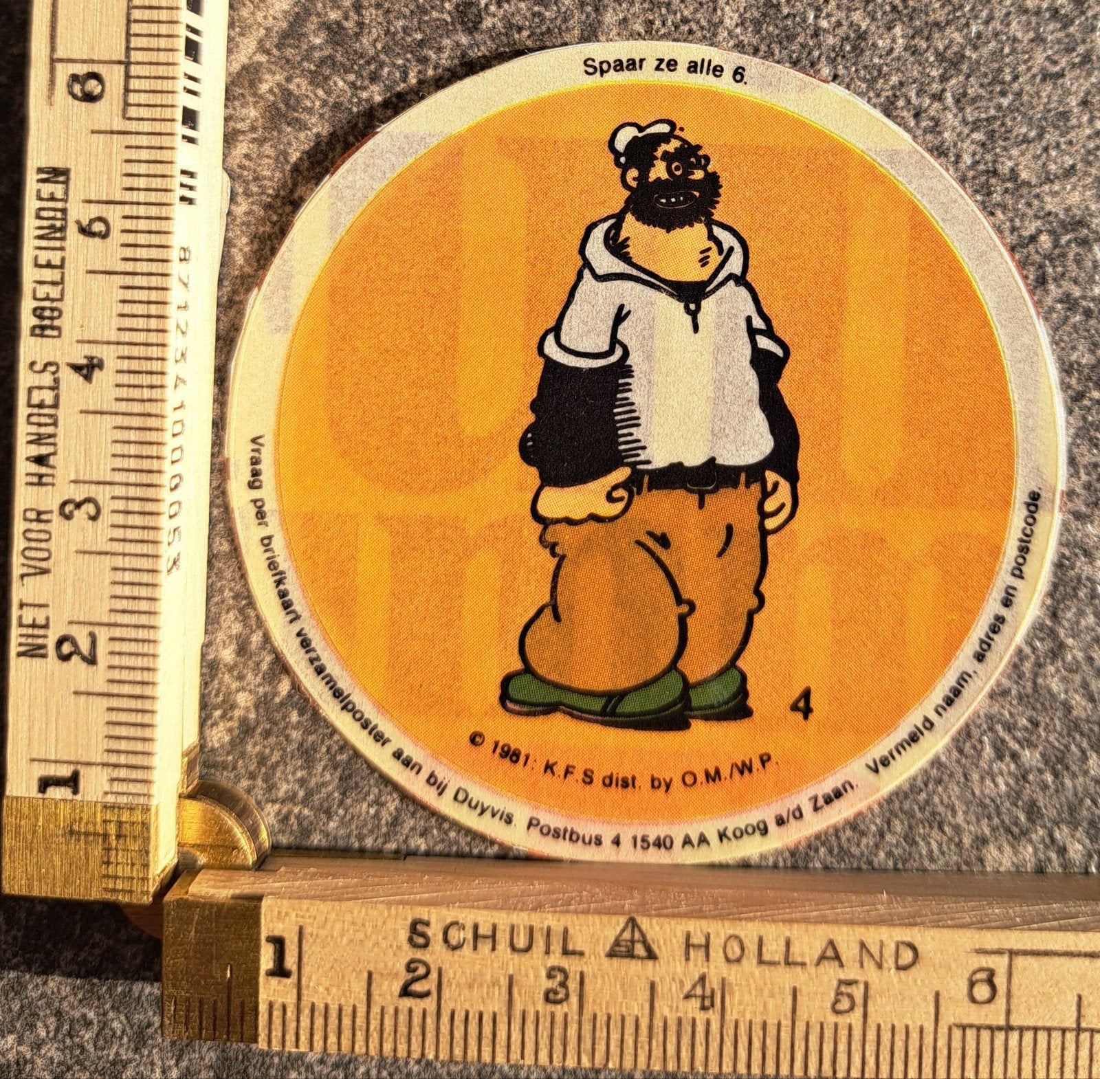 Vintage Popeye-sticker van Duyvis Brutus Bluto, Verzamelen, Ophalen of Verzenden, Zo goed als nieuw
