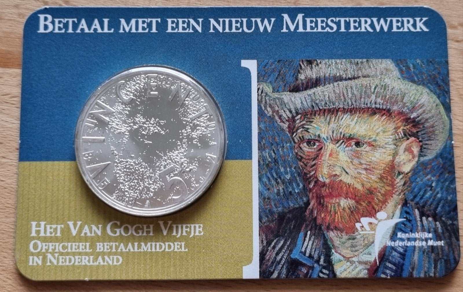 Coincard 5 Euro 2003 Van Gogh Vijfje, zeldzaam., Postzegels en Munten, Koningin Beatrix, Zilver, Euro's, Ophalen of Verzenden