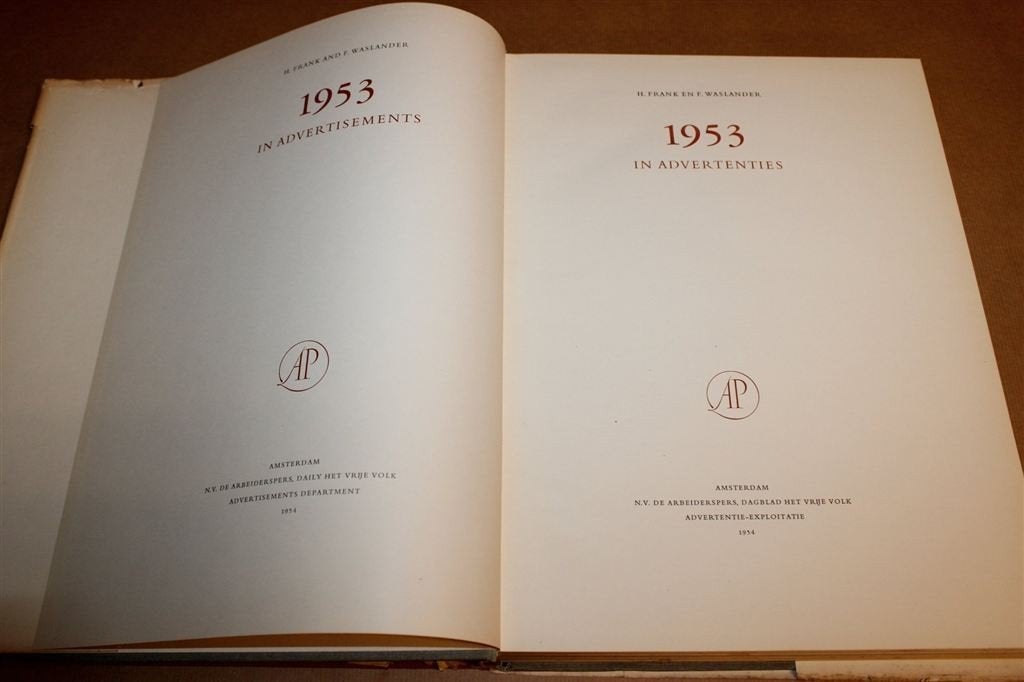 1953 In Advertenties — Nederlandse Reclame, Ophalen of Verzenden, Gelezen, Fotografen