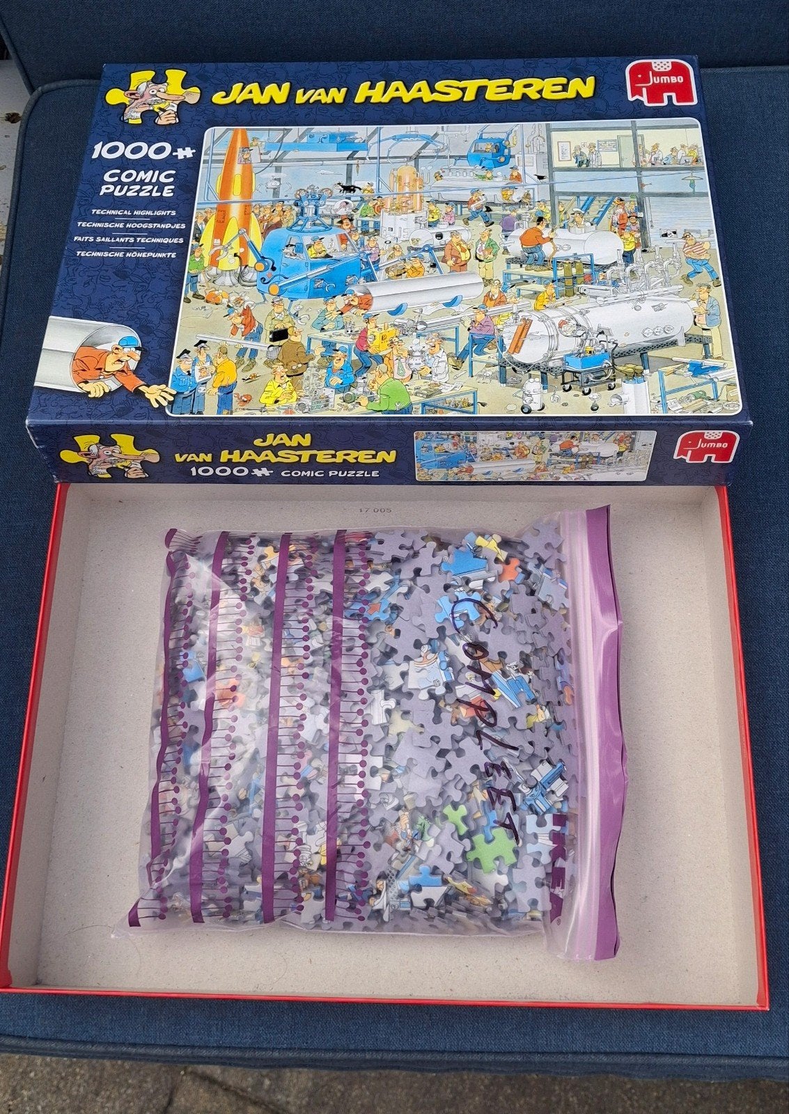 Jan van Haasteren Puzzel Technical Highlights 1000 stukjes, Ophalen of Verzenden, 500 t/m 1500 stukjes, Gebruikt, Legpuzzel