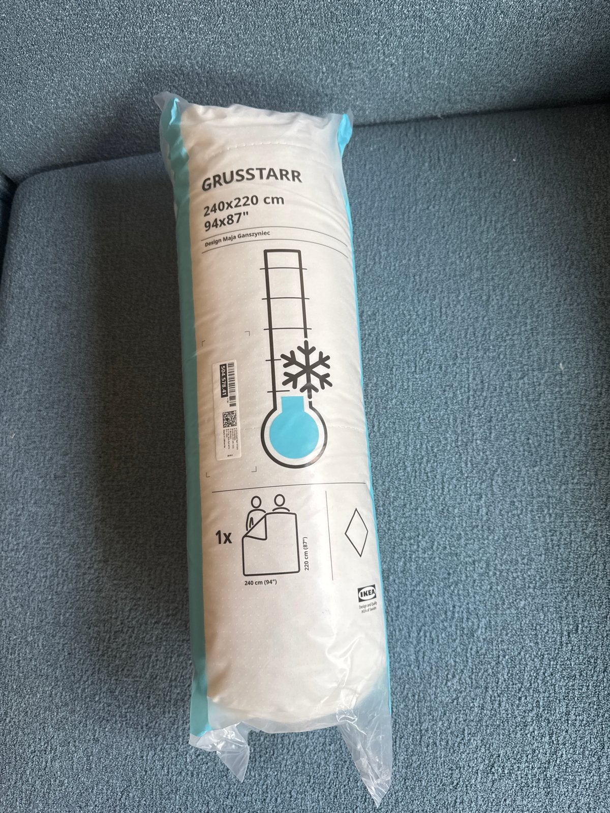 IKEA GRUSSTARR Dekbed 240x220 cm - Koel en Wit, Wit, Ophalen of Verzenden, Deken of Dekbed, IKEA
