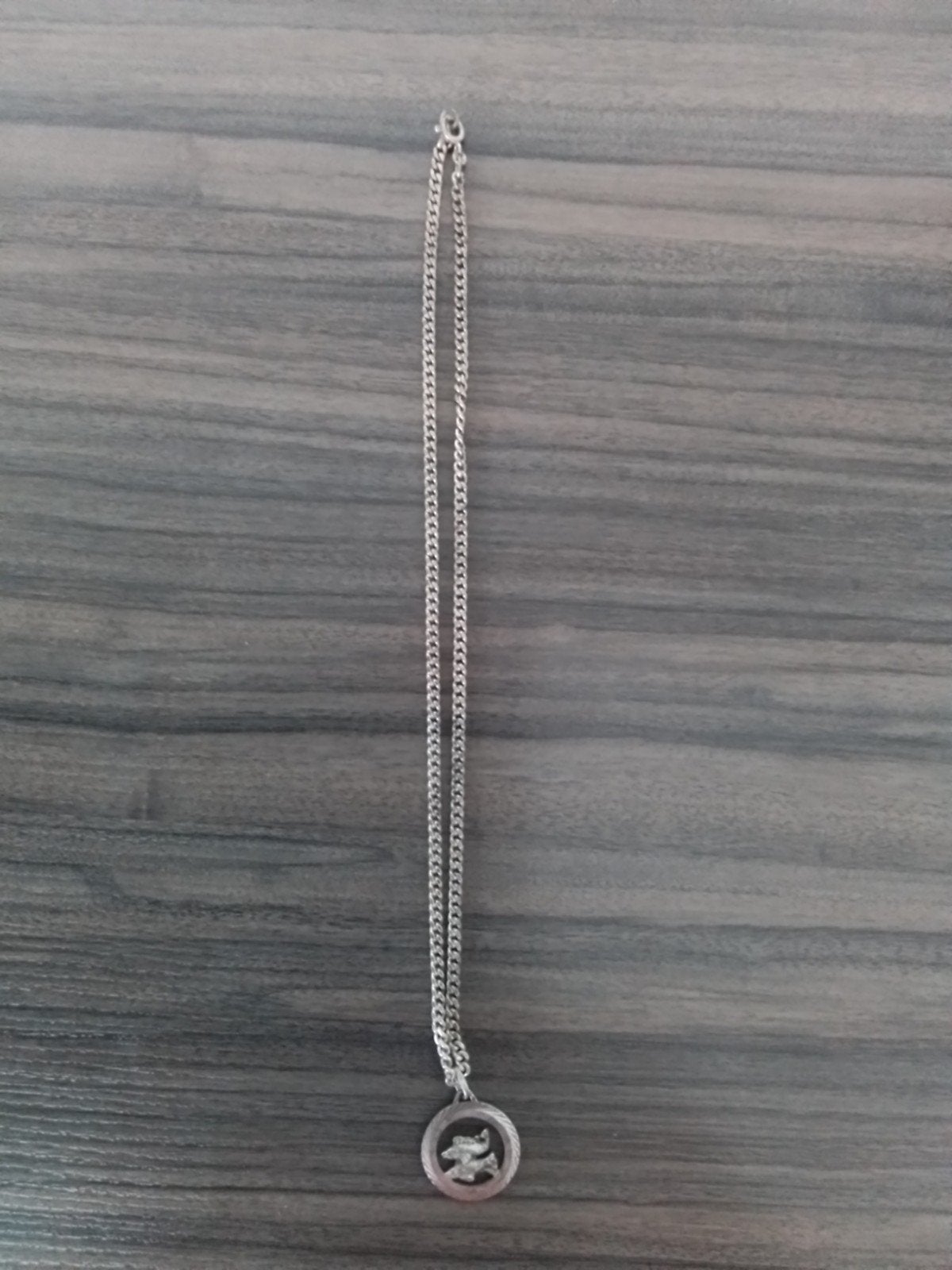 Zilveren ketting met hanger vissen, Ophalen of Verzenden, Zo goed als nieuw, Zilver, Zilver