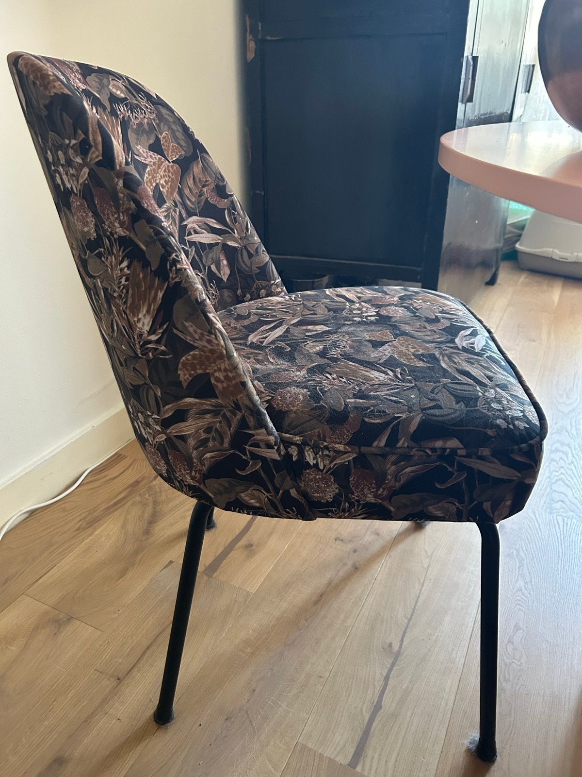 Woood Diva eetkamerstoel (en) prijs ps, met botanische print, Twee, Overige kleuren, Ophalen of Verzenden, Zo goed als nieuw