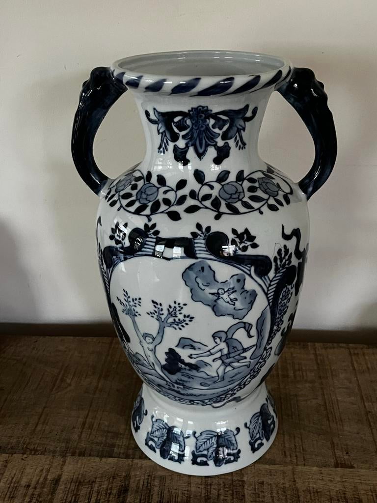 Grote vaas, 35 cm hoog, delftsblauw?, Antiek en Kunst, Ophalen
