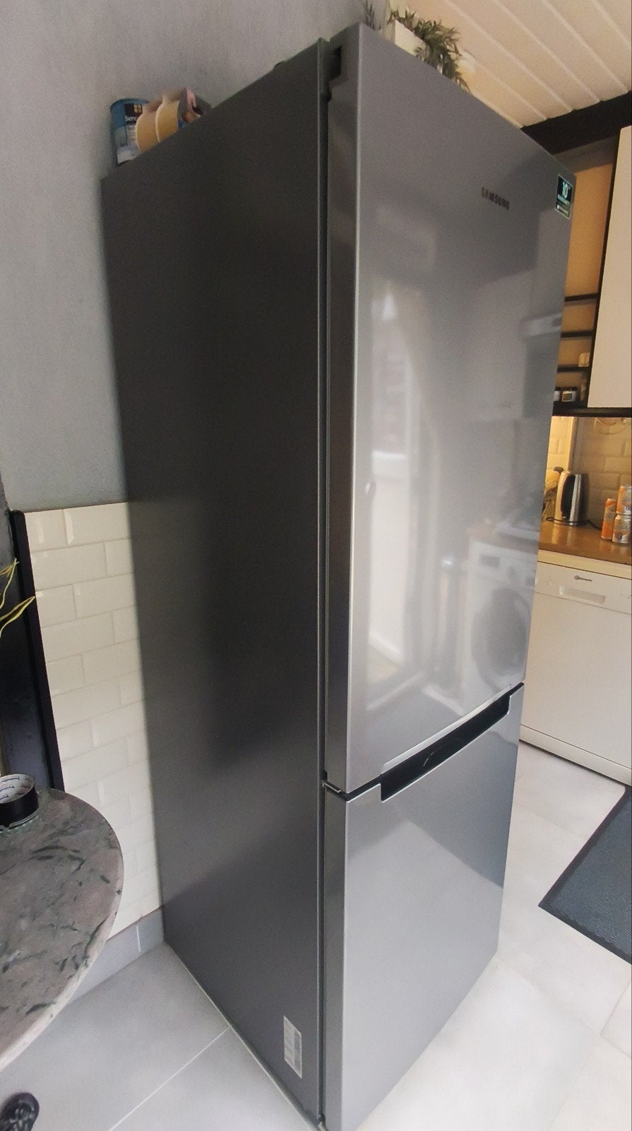 Samsung koelkast met vriezer, Ophalen, Gebruikt, 200 liter of meer, 60 cm of meer
