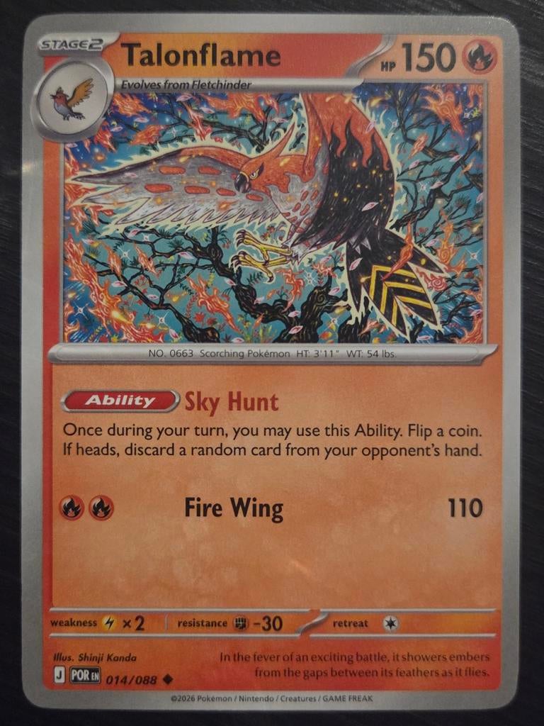 Pokémon kaart Talonflame 014/088, Ophalen of Verzenden