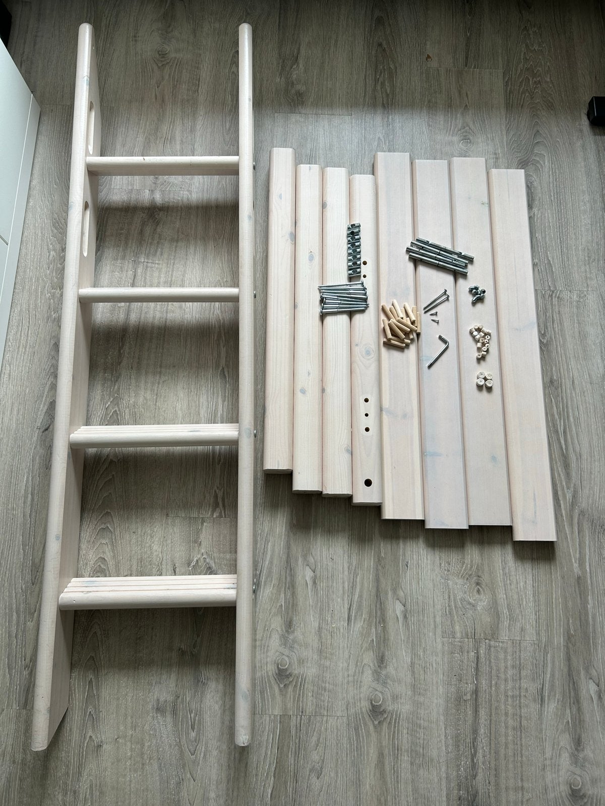 Flexa verhoogde halfhoogslaper ombouwset met schuine trap, Ophalen, Gebruikt, 100 cm of meer, Hoogslaper of Stapelbed