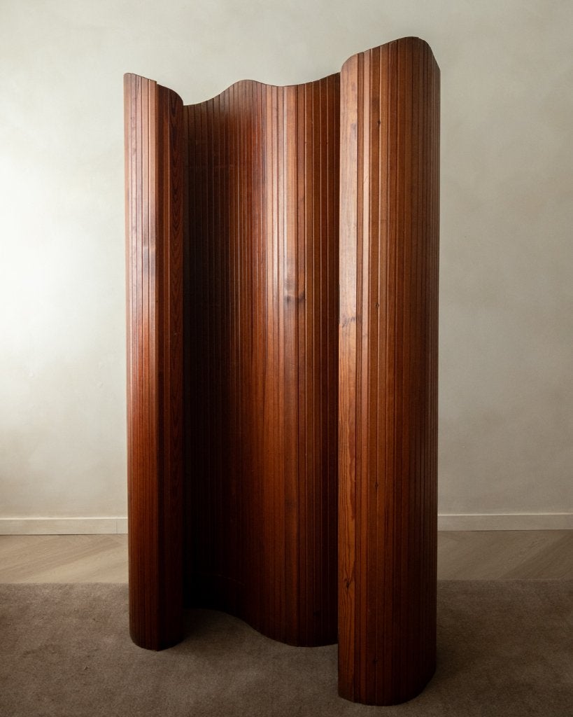 Vintage Art Deco Grenenhouten XL Kamerscherm Jomain Baumann, Huis en Inrichting, Woonaccessoires | Kamerschermen, Ophalen, Gebruikt