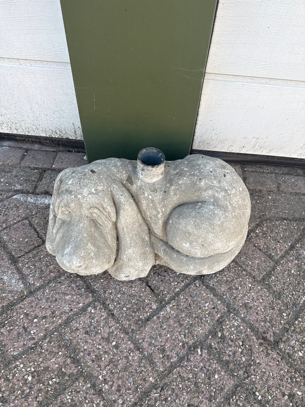 Parasolvoet in de vorm van een slapende hond, Tuin en Terras, Parasols, Ophalen, Gebruikt, Minder dan 1 meter, Parasolvoet