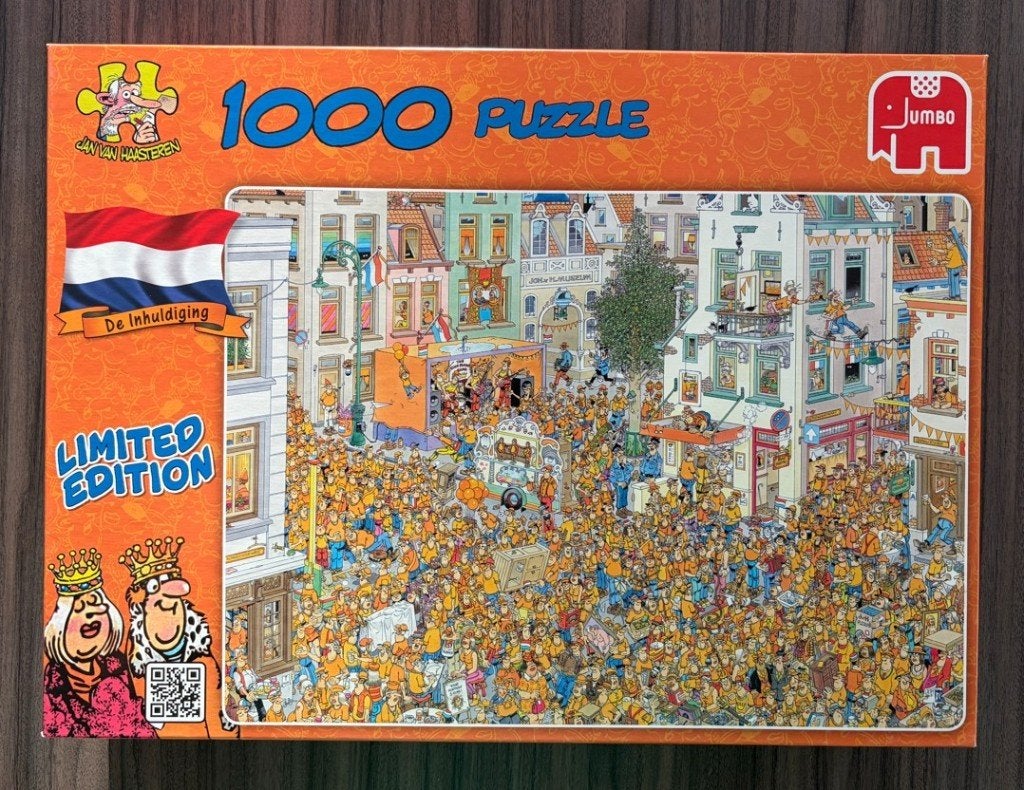 Jan van Haasteren - De Inhuldiging - 1000 stukjes, Ophalen of Verzenden, 500 t/m 1500 stukjes, Zo goed als nieuw