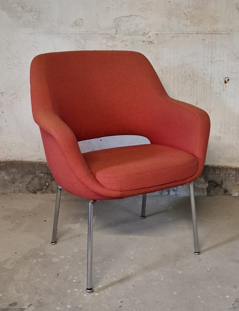 vintage fauteuil kuipstoel knoll ? design, Ophalen, Gebruikt, 75 tot 100 cm, Stof