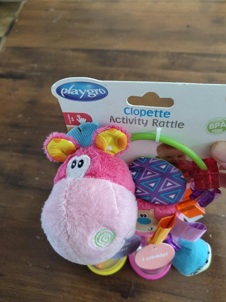 Playgro Clopette Activity Rammelaar - Nieuw in verpakking, Ophalen of Verzenden, Nieuw, Rammelaar