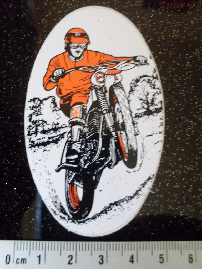 sticker motorcross motocross vintage number eight nummer 8, Verzamelen, Verzenden, Zo goed als nieuw, Sport