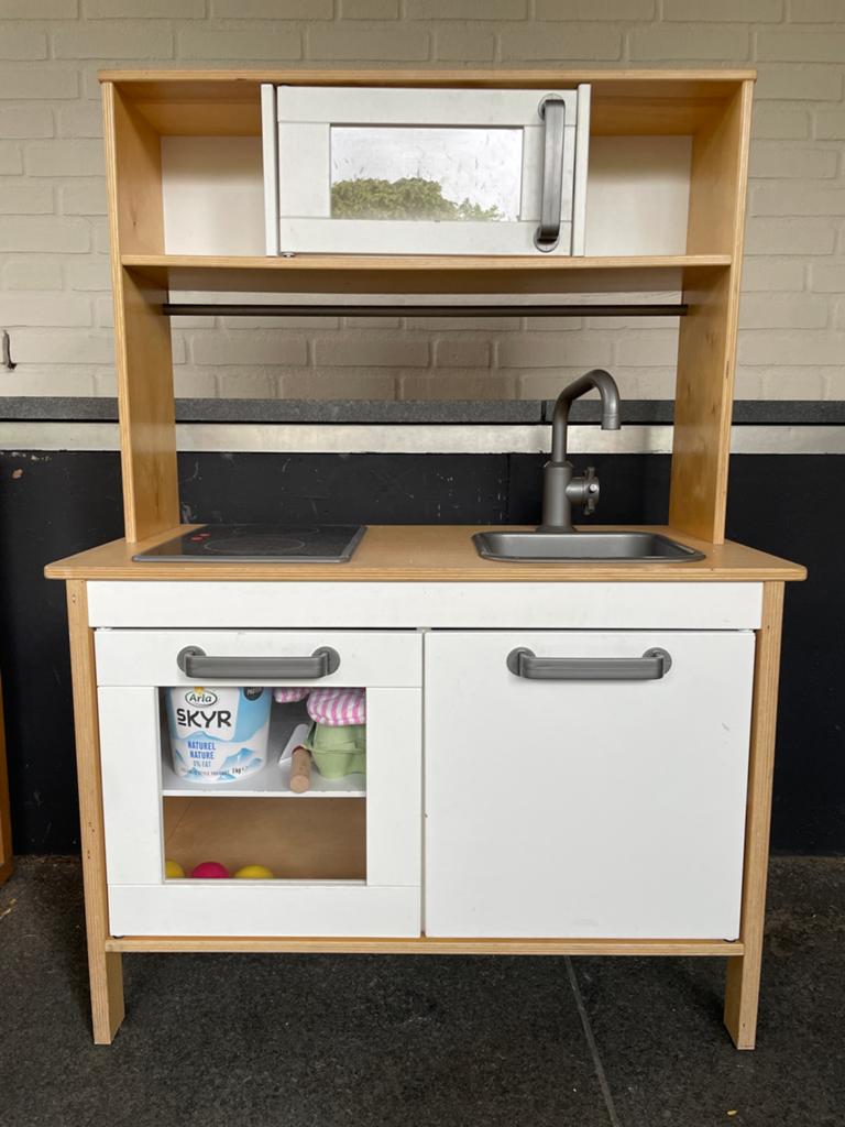 Houten speelkeuken met accessoires voor kinderen, Ophalen, Zo goed als nieuw, Hout, Speelkeuken
