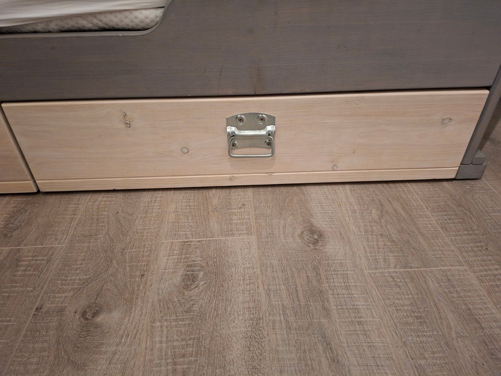 1 persoons steigerhouten bed, 85 tot 100 cm, Zo goed als nieuw, 180 cm of meer, Ophalen