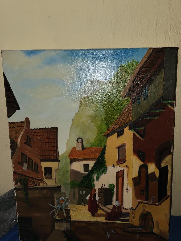 Steegje bij de burcht, Antiek en Kunst, Ophalen of Verzenden