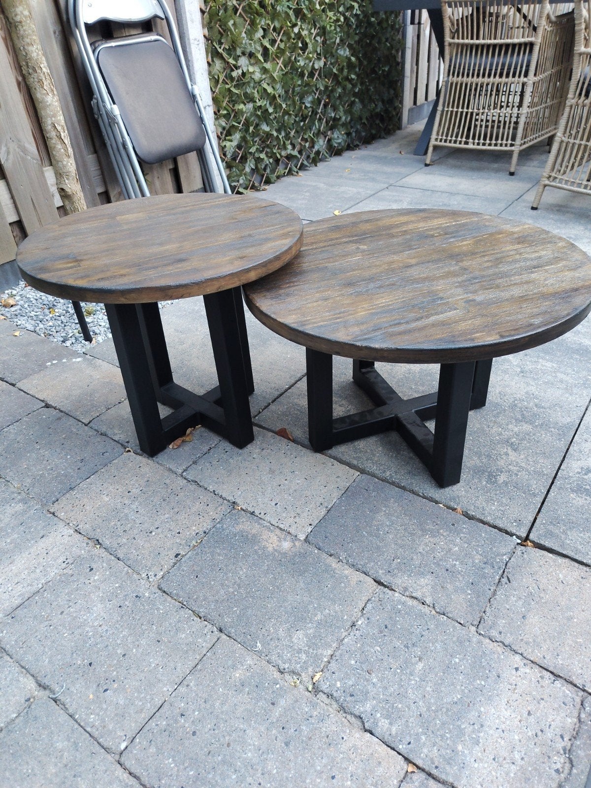 2 salontafeltjes, Ophalen, Minder dan 50 cm, Zo goed als nieuw, 5 – 50
