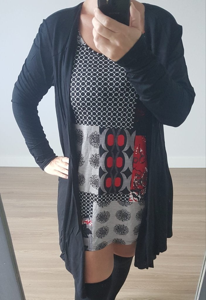 Joseph Ribkoff 48 Zwart met Rood, Verzenden, Zwart, Maat 46/48 (XL) of groter, Joseph Ribkoff